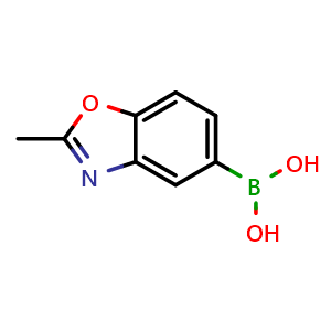 Chemical structure of 2-methylbenzo[d]oxazol-5-yl-5-boronic acid , CAS 279262-85-0, AChemBlock T92617