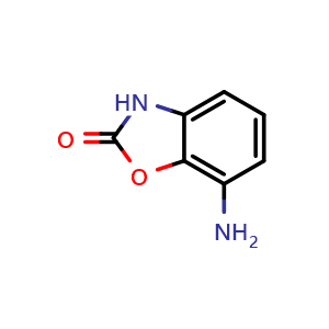 Chemical structure of 7-amino-3H-1,3-benzoxazol-2-one , CAS 81282-60-2, AChemBlock T92648