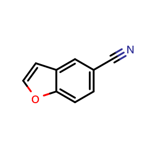 Chemical structure of Benzofuran-5-carbonitrile , CAS 79002-39-4, AChemBlock T92660
