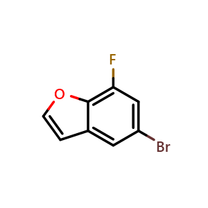 Chemical structure of 5-bromo-7-fluorobenzofuran , CAS 286836-04-2, AChemBlock T92661