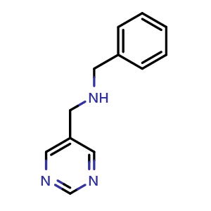 Chemical structure of benzyl[(pyrimidin-5-yl)methyl]amine , CAS 1341460-36-3, AChemBlock T92669