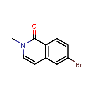 Chemical structure of 6-bromo-2-methylisoquinolin-1(2H)-one , CAS 864866-92-2, AChemBlock T92671