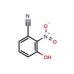 Chemical structure of 3-hydroxy-2-nitrobenzonitrile , CAS 129298-23-3, AChemBlock T92698