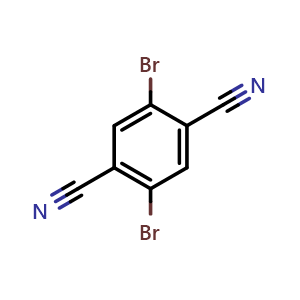 Chemical structure of 2,5-Dibromoterephthalonitrile , CAS 18870-11-6, AChemBlock T92702