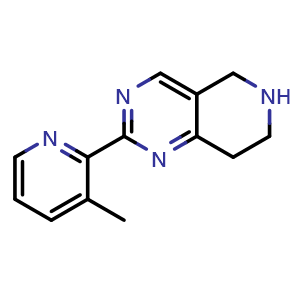 Chemical structure of 2-(3-methylpyridin-2-yl)-5,6,7,8-tetrahydropyrido[4,3-d]pyrimidine , CAS 1778293-33-6, AChemBlock T92754