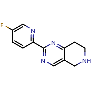 Chemical structure of 2-(5-fluoropyridin-2-yl)-5,6,7,8-tetrahydropyrido[4,3-d]pyrimidine , CAS 1715680-45-7, AChemBlock T92755