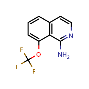Chemical structure of 8-(trifluoromethoxy)isoquinolin-1-amine , CAS 2411636-89-8, AChemBlock T92768