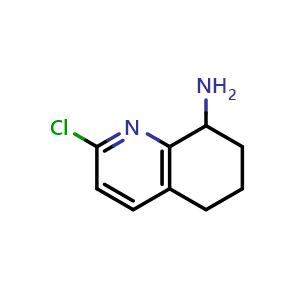 Chemical structure of 2-chloro-5,6,7,8-tetrahydroquinolin-8-amine , CAS 558444-83-0, AChemBlock T92783