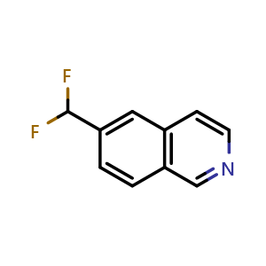 Chemical structure of 6-(difluoromethyl)isoquinoline , CAS 1204298-75-8, AChemBlock T92792