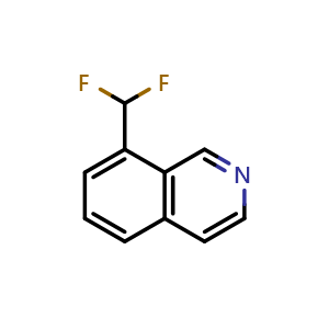Chemical structure of 8-(difluoromethyl)isoquinoline , CAS 1204298-62-3, AChemBlock T92794