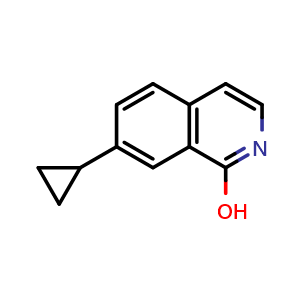 Chemical structure of 7-Cyclopropylisoquinolin-1-ol , CAS 1546724-74-6, AChemBlock T92832