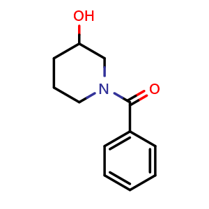 Chemical structure of 1-benzoylpiperidin-3-ol , CAS 67452-86-2, AChemBlock T92871
