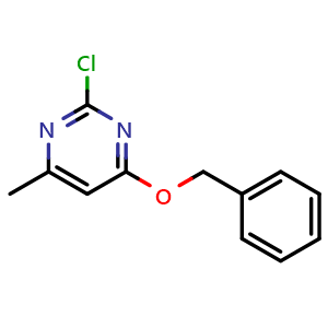 Chemical structure of 4-(benzyloxy)-2-chloro-6-methylpyrimidine , CAS 1247199-34-3, AChemBlock T92872