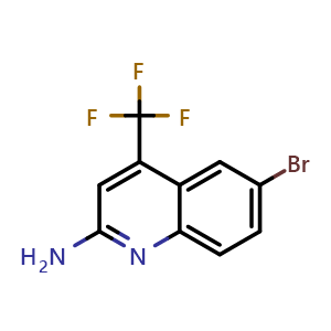 Chemical structure of 6-bromo-4-(trifluoromethyl)quinolin-2-amine , CAS 2411639-12-6, AChemBlock T92895
