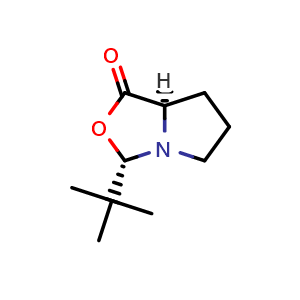 Chemical structure of (3S,7aR)-3-tert-butyl-5,6,7,7a-tetrahydro-3H-pyrrolo[1,2-c]oxazol-1-one , CAS 160401-50-3, AChemBlock T92897