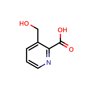 Chemical structure of 3-(hydroxymethyl)pyridine-2-carboxylic acid , CAS 875256-15-8, AChemBlock T92899