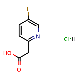 Chemical structure of 2-(5-fluoro-2-pyridyl)acetic acid hydrochloride , CAS 1795504-70-9, AChemBlock T92900