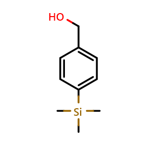 Chemical structure of (4-(triMethylsilyl)phenyl)Methanol , CAS 17903-57-0, AChemBlock T92914
