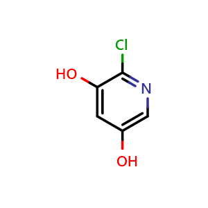 Chemical structure of 2-chloropyridine-3,5-diol , CAS 1227573-04-7, AChemBlock T92919