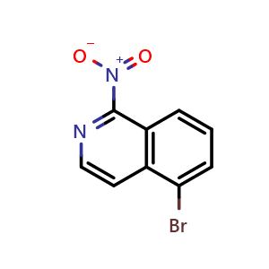Chemical structure of 5-Bromo-1-nitroisoquinoline , CAS 1217440-57-7, AChemBlock T92920