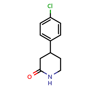 Chemical structure of 4-(4-chlorophenyl)piperidin-2-one , CAS 1260770-82-8, AChemBlock T92929