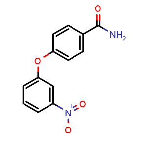 Chemical structure of 4-(3-Nitrophenoxy)benzamide , CAS 106164-01-6, AChemBlock T92937