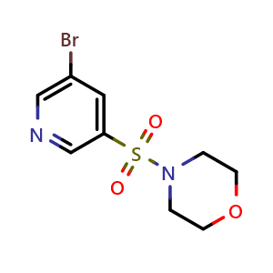Chemical structure of 4-[(5-bromo-3-pyridyl)sulfonyl]morpholine , CAS 889676-35-1, AChemBlock T92940