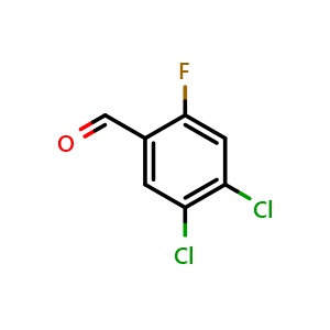 Chemical structure of 4,5-dichloro-2-fluorobenzaldehyde , CAS 1217800-70-8, AChemBlock T92948
