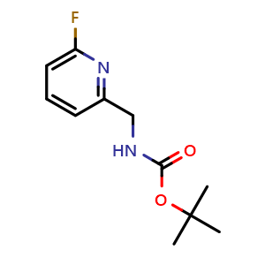 Chemical structure of tert-Butyl ((6-fluoropyridin-2-yl)methyl)carbamate , CAS 1823300-18-0, AChemBlock T92961