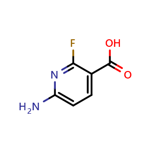 Chemical structure of 6-amino-2-fluoro-pyridine-3-carboxylic acid , CAS 1393584-80-9, AChemBlock T92963