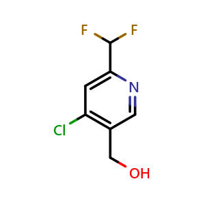 Chemical structure of (4-chloro-6-(difluoromethyl)pyridin-3-yl)methanol , CAS 1805303-84-7, AChemBlock T92965