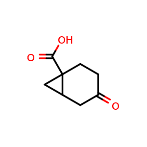 Chemical structure of 4-oxonorcarane-1-carboxylic acid , CAS 1536393-83-5, AChemBlock T92977