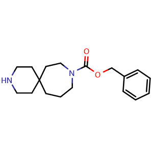 Chemical structure of benzyl 3,9-diazaspiro[5.6]dodecane-9-carboxylate , CAS 2387599-42-8, AChemBlock T92988