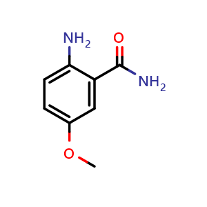 Chemical structure of 2-Amino-5-methoxybenzamide , CAS 1882-71-9, AChemBlock T92997