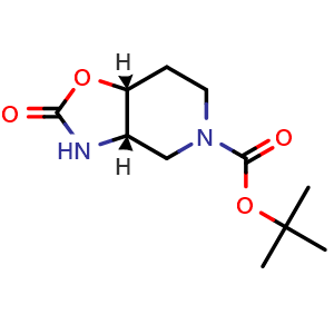 Chemical structure of tert-butyl (3aS,7aR)-2-oxo-3,3a,4,6,7,7a-hexahydrooxazolo[4,5-c]pyridine-5-carboxylate , CAS 2411591-80-3, AChemBlock T93000
