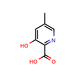 Chemical structure of 3-hydroxy-5-methylpyridine-2-carboxylic acid , CAS 672957-95-8, AChemBlock T93026