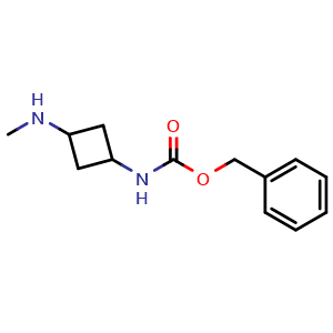 Chemical structure of benzyl 3-(methylamino)cyclobutylcarbamate , CAS 1201825-73-1, AChemBlock T93080