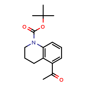 Chemical structure of tert-butyl 5-acetyl-3,4-dihydro-2H-quinoline-1-carboxylate , CAS 1997828-80-4, AChemBlock T93093