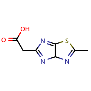 Chemical structure of 2-(2-methyl-3aH-imidazo[4,5-d]thiazol-5-yl)acetic acid , CAS 96356-12-6, AChemBlock T93130