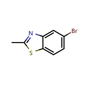 Chemical structure of 5-Bromo-2-methylbenzothiazole , CAS 63837-11-6, AChemBlock T93132