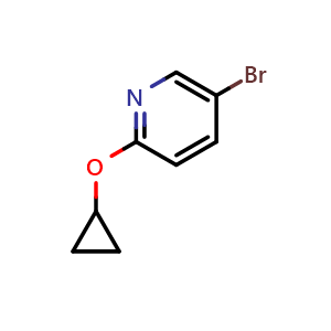 Chemical structure of 5-Bromo-2-cyclopropoxypyridine , CAS 1243318-10-6, AChemBlock T93137