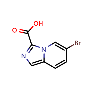 Chemical structure of 6-Bromoimidazo[1,5-a]pyridine-3-carboxylic acid , CAS 1159827-21-0, AChemBlock T93140