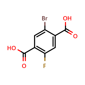 Chemical structure of 2-Bromo-5-fluoroterephthalic acid , CAS 1245807-64-0, AChemBlock T93145