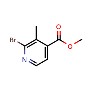 Chemical structure of methyl 2-bromo-3-methylisonicotinate , CAS 1227580-45-1, AChemBlock T93154