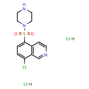 Chemical structure of 1-(8-Chloroisoquinolin-5-ylsulfonyl)piperazine dihydrochloride , CAS 355115-40-1, AChemBlock T93172