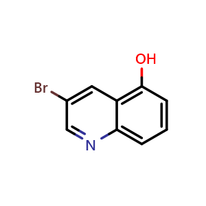 Chemical structure of 3-Bromoquinolin-5-ol , CAS 1123738-15-7, AChemBlock T93184