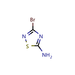 Chemical structure of 3-Bromo-1,2,4-thiadiazol-5-amine , CAS 1101173-93-6, AChemBlock T93185