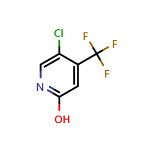 Chemical structure of 5-Chloro-2-hydroxy-4-trifluoromethylpyridine , CAS 109919-31-5, AChemBlock T93186