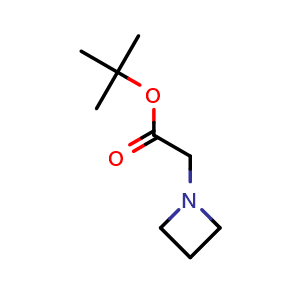 Chemical structure of tert-Butyl 2-(azetidin-1-yl)acetate , CAS 1055268-73-9, AChemBlock T93188