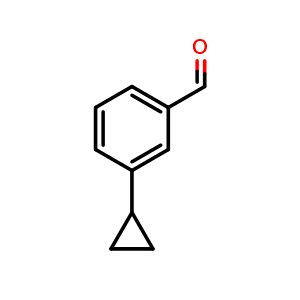 Chemical structure of 3-cyclopropylbenzaldehyde , CAS 201851-03-8, AChemBlock T93195